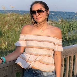 Off the Shoulder Peplum Crop Top